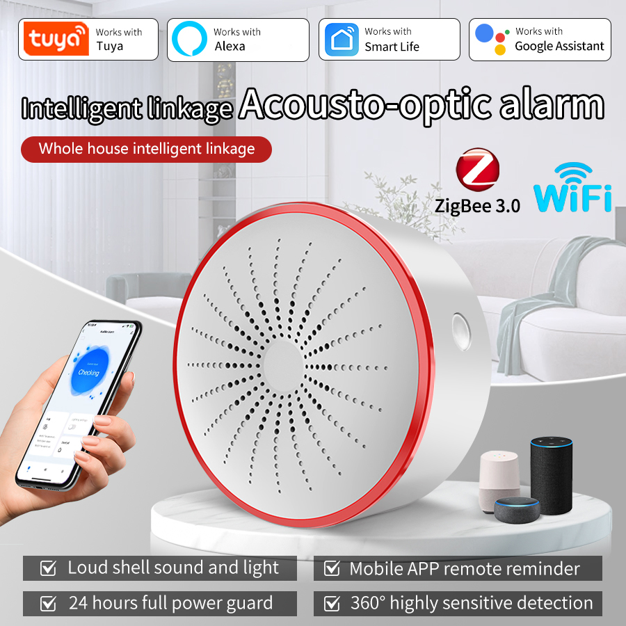 Home Security Technology - Tuya WiFi ZigBee Smart Alarm Siren