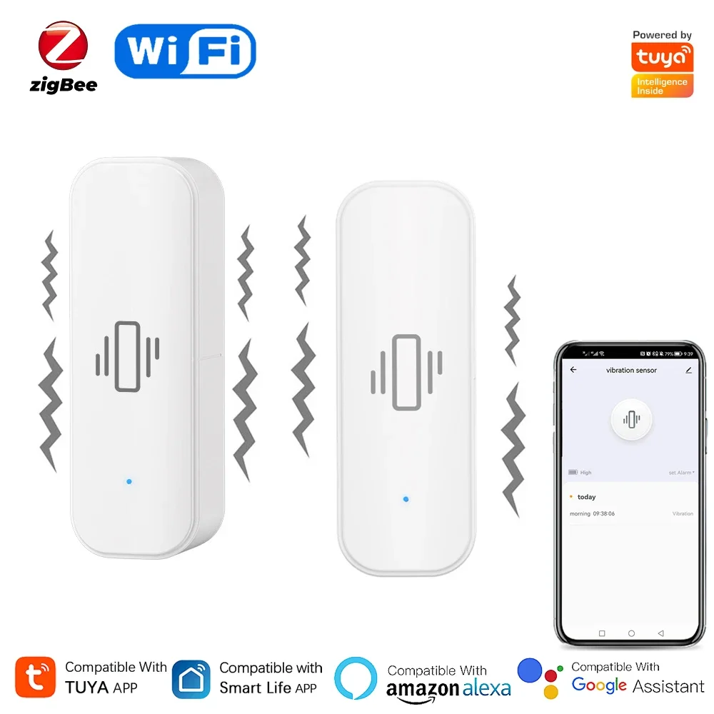 Home Security App - Tuya WiFi/Zigbee Smart Vibration Sensor Home