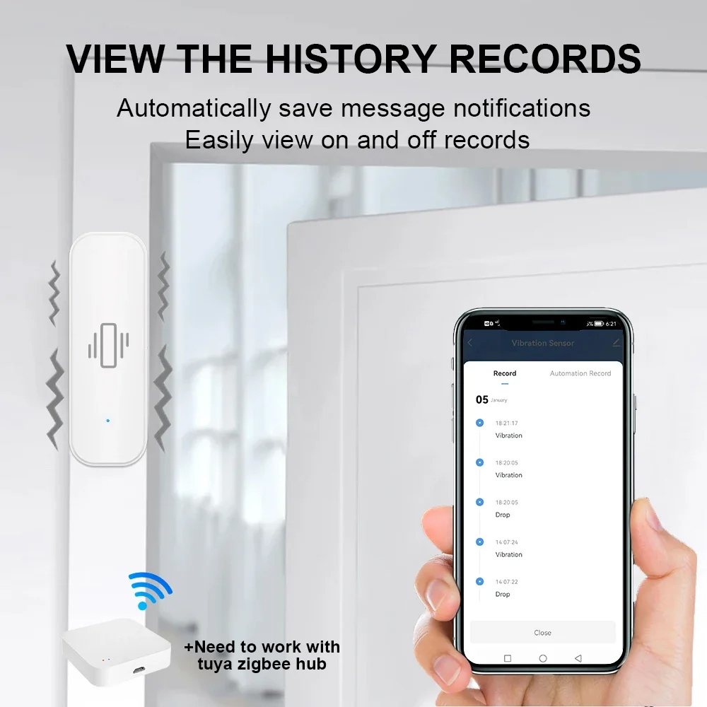 Smart ZigBee Vibration Sensor  - Home Security Technology review and price