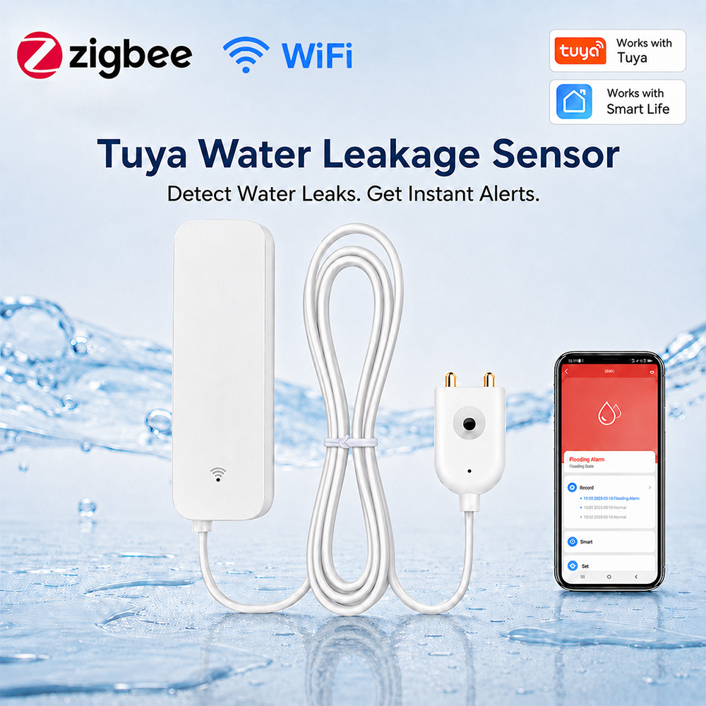 ZigBee WiFi Water Leak Sensor  - Home Security Technology review and price
