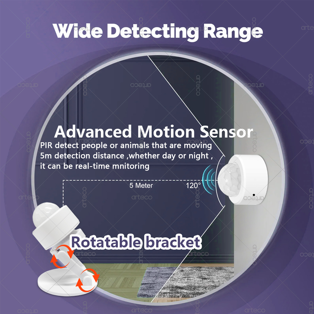 Zigbee 3.0 Mini PIR Motion Sen - Home Security App review and price